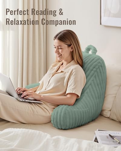 Blissful Diary Reading Pillow for Bed, Backrest Pillow, Mint Green - Image 6