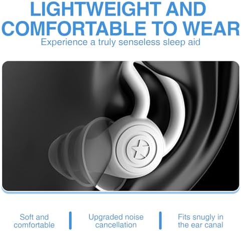 Silicone Earplugs for Sleeping and Noise Reduction, 40dB Protection Reusable - Image 3