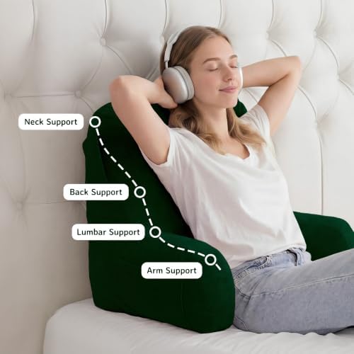 Reading Pillow for Bed, Back Pillow for Bed Sitting Up, Lumbar Support Pillow - Image 5