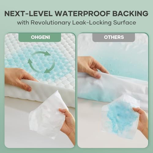 OhGeni 100% Waterproof Mattress Protector, Full Size Premium Bamboo Soft Thick - Image 4
