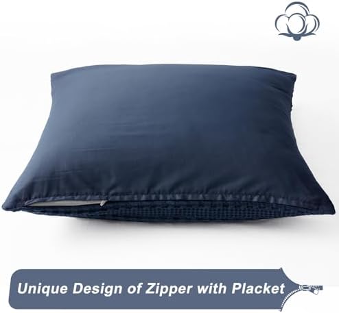 PHF Cotton Waffle Weave Euro Sham Covers 26"x26", No Insert - Image 4