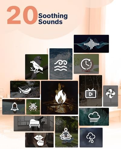 Travel White Noise Sound Machine 20 Sounds, Portable Sound Machine - Image 3