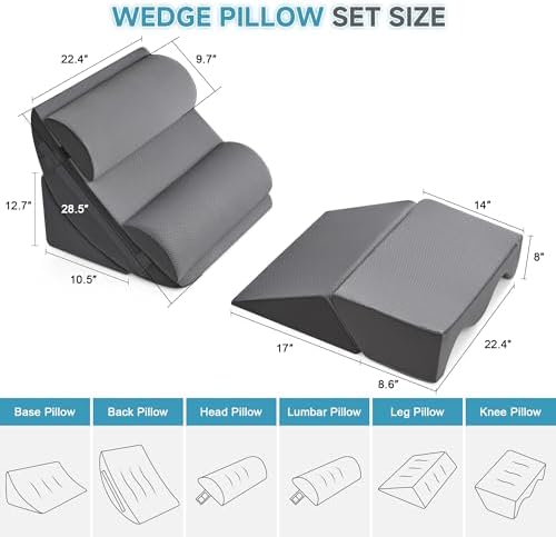Yojoker Wedge Pillow Set for After Surgery, Bed Wedge Pillow for Sleeping - Image 6