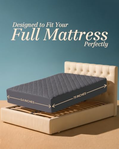 Full Mattress Pad, Quilted Mattress Protector Topper fits 16" Deep Pocket - Image 2