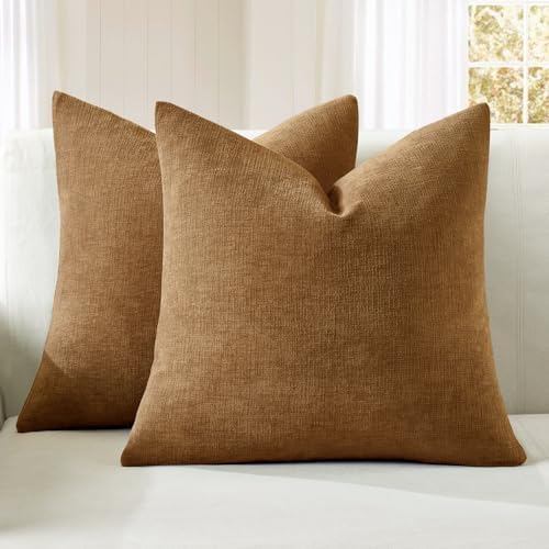 MIULEE Bronze Chenille Couch Throw Pillow Covers by MIULEE