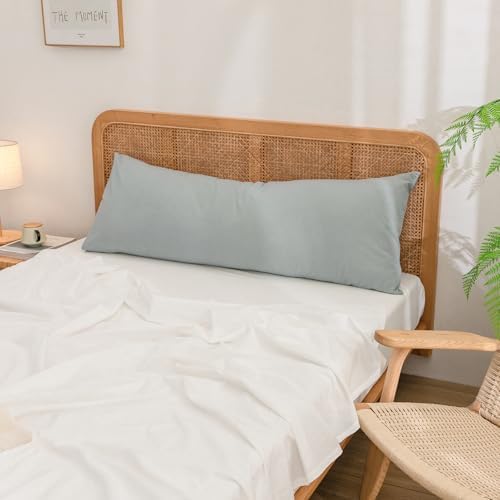 BESTOUCH Washed Cotton Pillowcases Linen Feel Northern Droplet Grey Body - Image 3