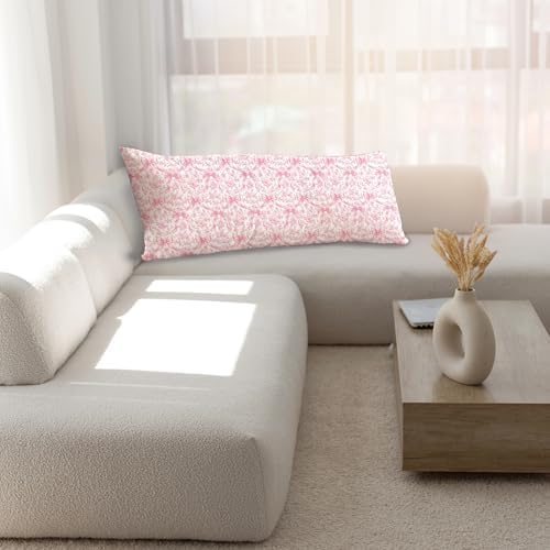 Chinoiserie Pink and White 20x54 Body Pillow Cover, Grandmillennial Home Decor - Image 6