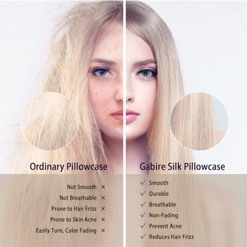 Gabire Mulberry Silk Pillowcases Set of 2, Both Sides Real Silk Pillow Covers - Image 3