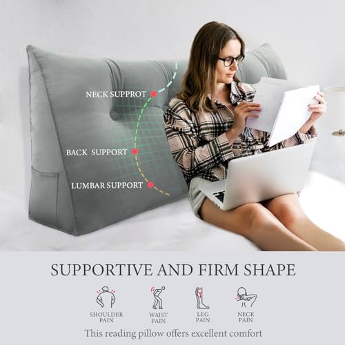 Headboard Pillow Full for Dorm Bedrest Reading Pillow in Bed - Image 2