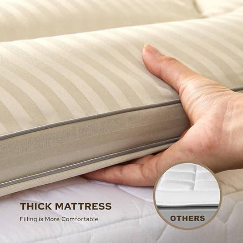 BEDLORE Twin Mattress Topper, Thick Pillow Top Bed Cover Soft Mattress Pad - Image 6