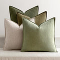 MIULEE Green and White Boho Linen Pillow Covers 20x20 Inch Pack of 4 by MIULEE