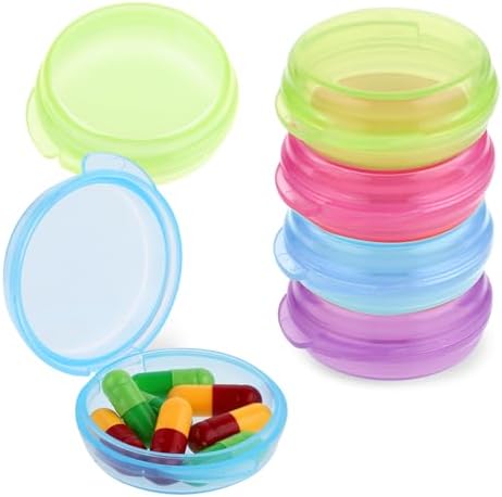 4 Pcs Mini Pill Organizer Small Pill Box Cute Portable Pill Case - Image 4