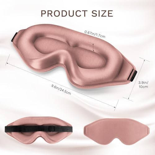 FlyCoco 99% Fully Block Out Light Eye Sleep Mask, 3D Deep Contoured Eyes Cover - Image 2