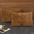 PHF Truly Velvet Pillowcases King 20" x 36", Rusty Burnt Orange, No Insert by PHF