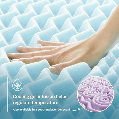 LUCID 3 Inch Gel Memory Foam Mattress Topper, Twin XL size – 5 Zones – Cooling - Image 2