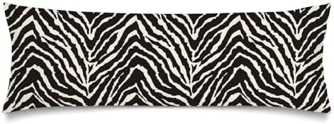 Black and White Zebra Print Long Pillow Cases Black White Striped Lumbar by Unknown