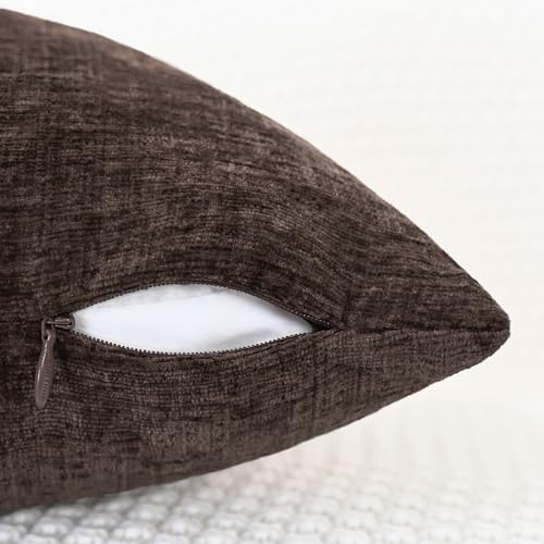 CaliTime Decorative Couch Throw Pillow Covers 18 X 18 Inches Coffee - Image 3