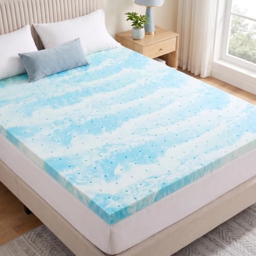 OLIXIS 2 Inch King Cooling Gel Infused Memory Foam Mattress Topper, Bed Pad by OLIXIS
