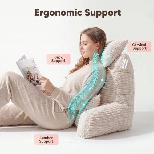 28" XXL Reading Pillow, Backrest Pillow - Image 4