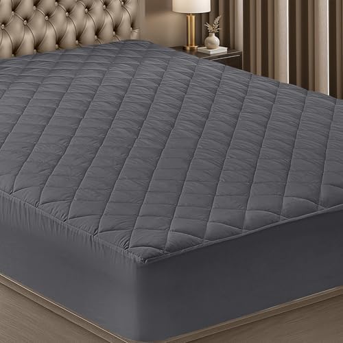 King Mattress Pad, Quilted Mattress Protector Topper fits 16" Deep Pocket by UTOPIABEDDING