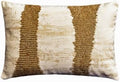 The HomeCentric Gold Pack of 2, Cotton Linen Foil Foil & Sequins Beaded Oblong by TheHomeCentric