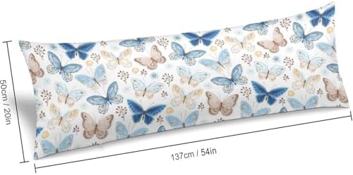 Blue Brown Butterfly Body Pillow Cover Pillowcase - Image 2