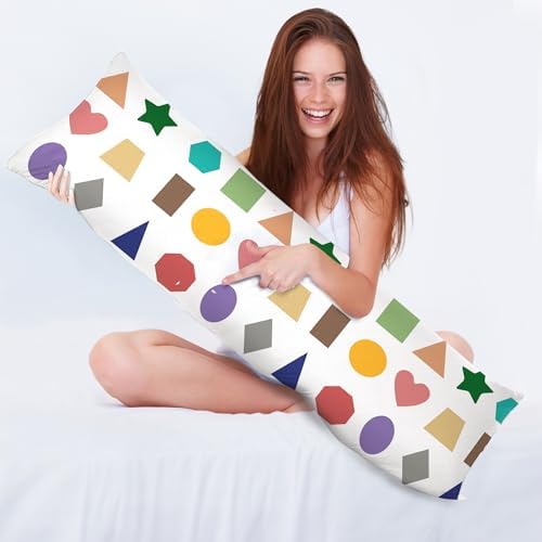 Boho Colorful Shapes 20x54 Body Pillow Cover, Nursery Decor - Image 3