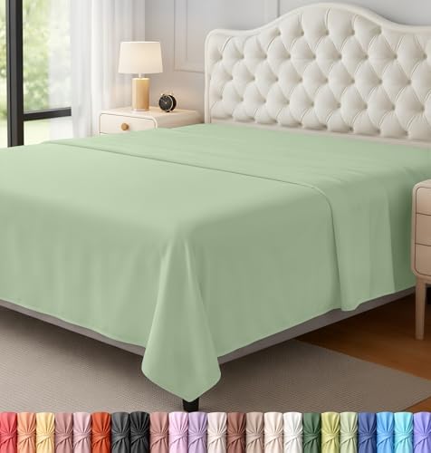 Queen Size Flat Sheet Only, Ultra Soft & Breathable Hotel Sheets by UTOPIABEDDING
