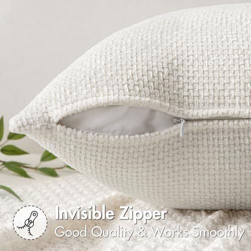 MIULEE Decorative Couch Throw Pillow Covers 18x18 in Pure White 2 Pack - Image 5