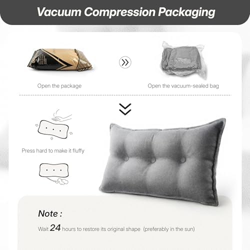WOWMAX Headboard Pillow Twin Dorm Bolster Reading Pillow - Image 5
