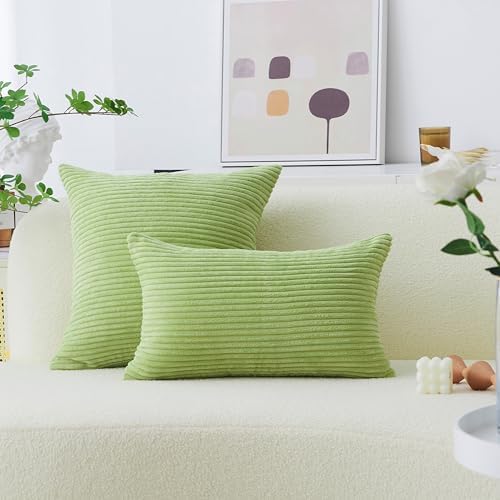 Home Brilliant Pillow Covers 16x16 Striped Velvet Cushion Covers - Image 5