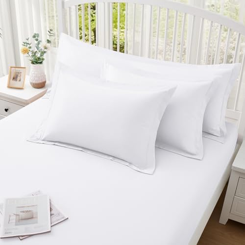 Homiest White Pillow Shams King Size Set of 2, 2-Inch Flange - Image 2