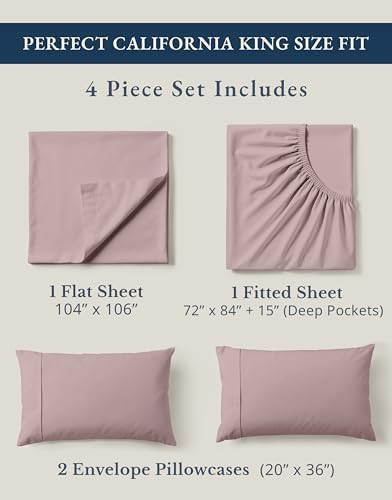 LANE LINEN Cal King Sheet Set 100% Organic Cotton Cooling Soft 4pc - Image 4