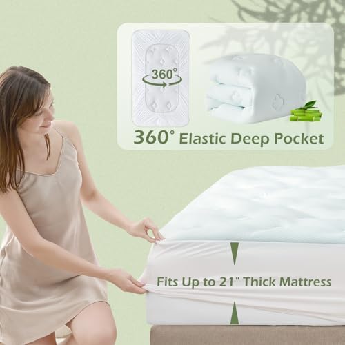 Hansleep Twin Memory Foam Mattress Topper, Soft Pillow Top Mattress Pad - Image 4