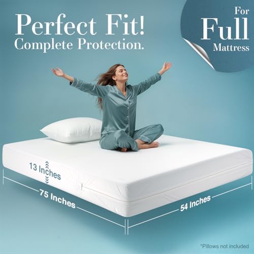 Utopia Bedding Full Size Mattress Protector Zippered, 100% Waterproof - Image 2