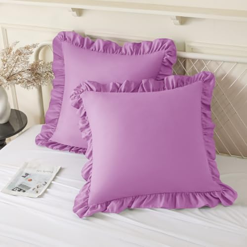 KKJIAF 2 Pack Ruffle Pillow Cases 18x18 Inches by KKJIAF
