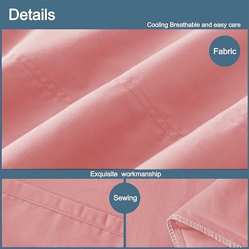 WhatsBedding Body Pillow Cover Cotton, Envelope Closure, Foggy Pink - Image 4