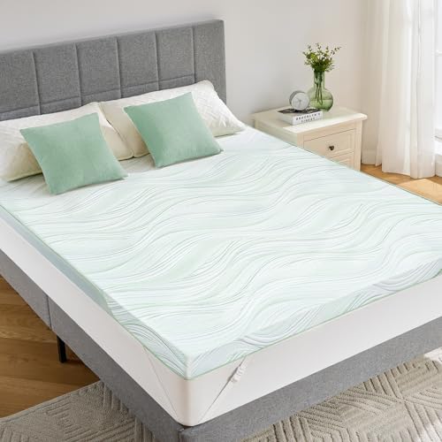 PERLECARE Queen Mattress Topper, 3 inch Medium Firm, Bamboo Washable Cover by PERLECARE-Becausewecare%E2%80%A6