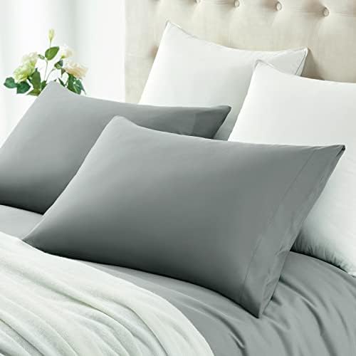 MILVOWOC Brushed Microfiber Queen Pillowcases, Dark Grey, 20x30 Inch - Image 3