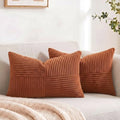 Fancy Homi 2 Packs Rust Lumbar Decorative Throw Pillow Covers 16x26 Inch by Fancy+Homi