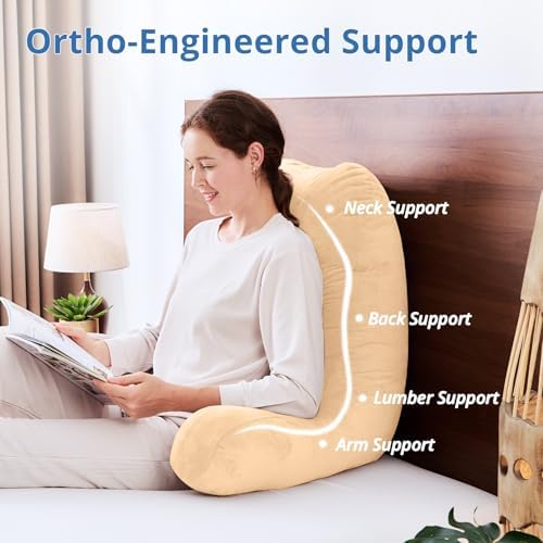 Sasttie Reading Pillow for Bed, Back Pillow for Sitting Up - Image 5