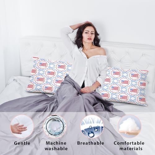 4th of July Body Pillow Pillowcase, Coquette Preppy Room Decor, Coquette Blue - Image 4
