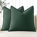 MIULEE Decorative Linen Pillow Covers 20x20 Inch Dark Green by MIULEE