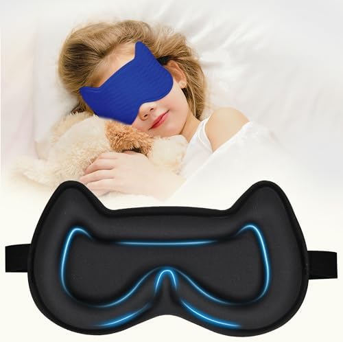 Kids Sleep Mask Eye Mask: 3D Contoured Cup Sleeping Masks Pressure-Free by Pyopbow