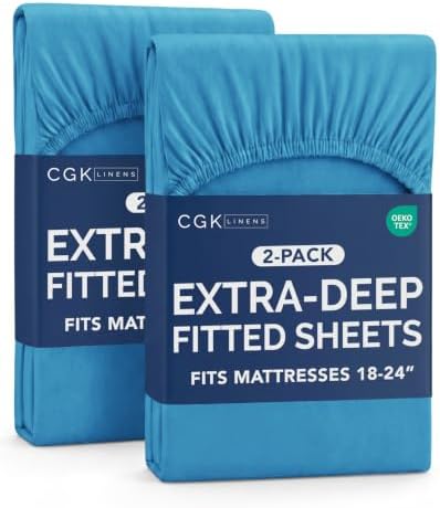 CGK Linens 2 Pack Extra Deep Queen Fitted Sheets by CGKUnlimited