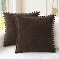CaliTime Decorative Couch Throw Pillow Covers 18 X 18 Inches Coffee by CaliTime