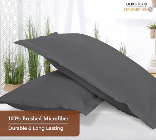 Royale Linens Microfiber Queen Size Pillow Shams Set of 2 - Image 4