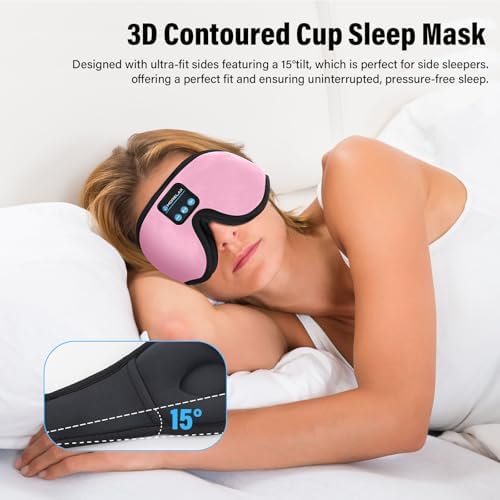 Sleep Mask with Bluetooth Headphones, 3D Sleep Mask Wireless Music Eye Mask - Image 3
