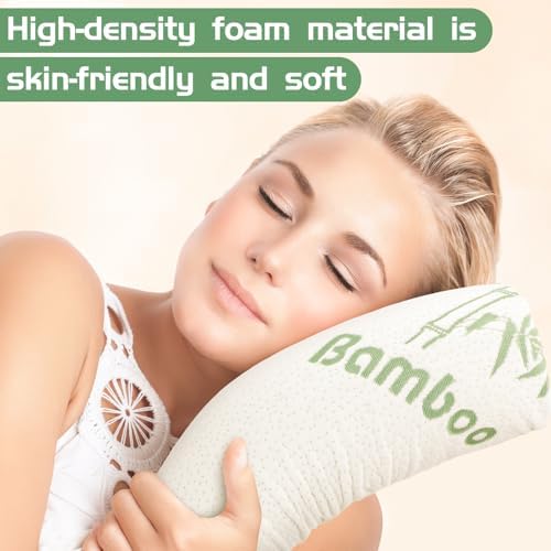 2 Pcs Memory Foam Roll Pillow Neck Bolster Cylinder Pillow, 15.8 x 5.9 Inch - Image 4