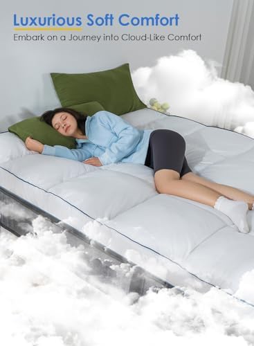 QUEEN ROSE Mattress Topper Queen, Pillow Top Extra Thick Mattress Bed Cover - Image 3